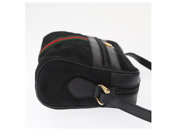 Bolso de Hombro Gucci GG Canvas Web Sherry Line Negro Dorado 010 378 Auth 169442 - vista 3