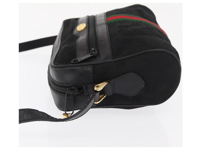 Bolso de Hombro Gucci GG Canvas Web Sherry Line Negro Dorado 010 378 Auth 169442 - vista 4