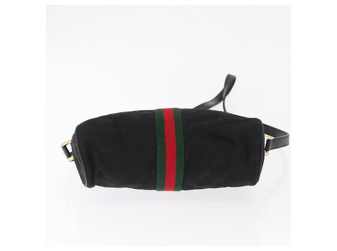 Bolso de Hombro Gucci GG Canvas Web Sherry Line Negro Dorado 010 378 Auth 169442 - vista 5