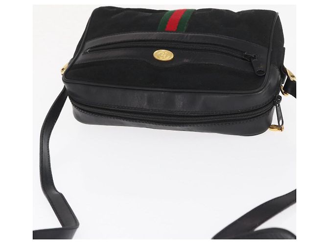 Bolso de Hombro Gucci GG Canvas Web Sherry Line Negro Dorado 010 378 Auth 169442 - vista 6