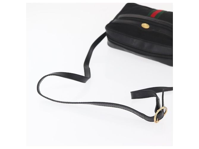 Bolso de Hombro Gucci GG Canvas Web Sherry Line Negro Dorado 010 378 Auth 169442 - vista 7