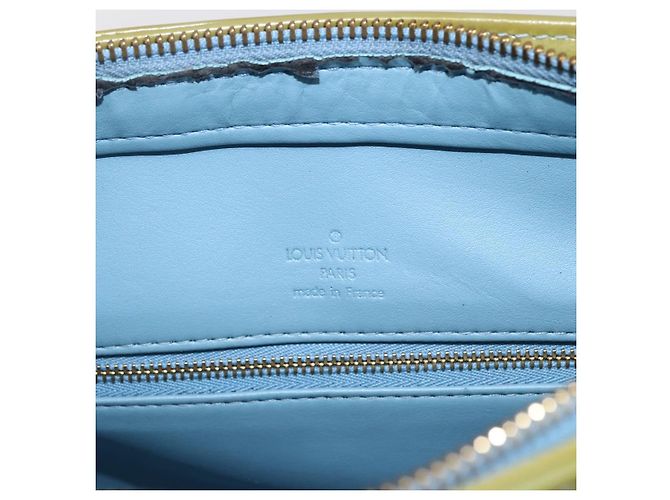LOUIS VUITTON Bolsa de Mão Monogram Vernis Houston Azul Bebê M91005 LV Auth BA10225 Azul claro - vista 10