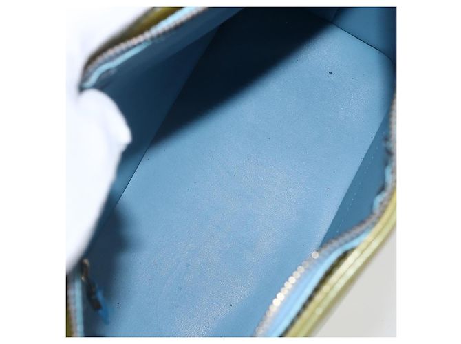LOUIS VUITTON Bolsa de Mão Monogram Vernis Houston Azul Bebê M91005 LV Auth BA10225 Azul claro - vista 11