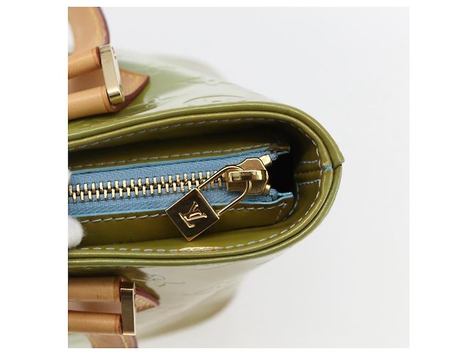 LOUIS VUITTON Bolsa de Mão Monogram Vernis Houston Azul Bebê M91005 LV Auth BA10225 Azul claro - vista 17