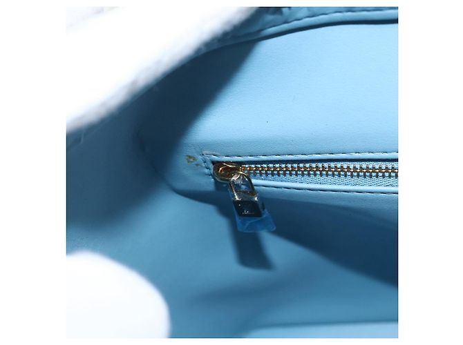 LOUIS VUITTON Bolsa de Mão Monogram Vernis Houston Azul Bebê M91005 LV Auth BA10225 Azul claro - vista 18