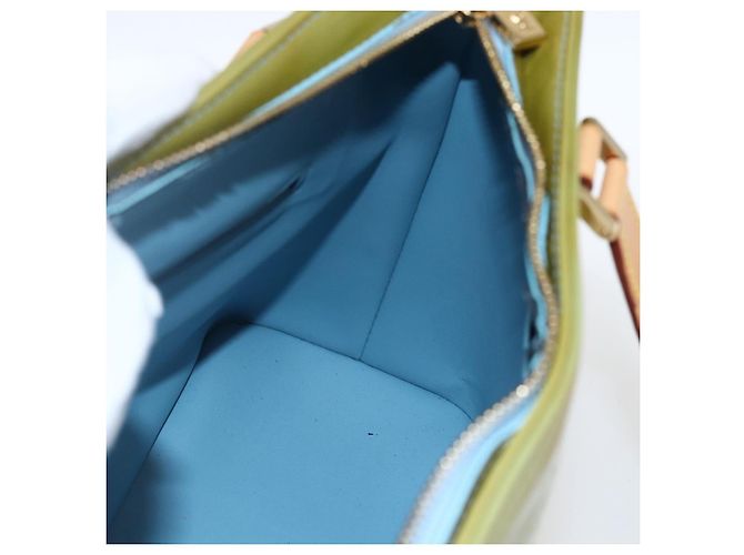 LOUIS VUITTON Bolsa de Mão Monogram Vernis Houston Azul Bebê M91005 LV Auth BA10225 Azul claro - vista 19