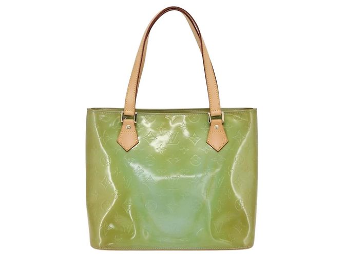 LOUIS VUITTON Bolsa de Mão Monogram Vernis Houston Azul Bebê M91005 LV Auth BA10225 Azul claro - vista 2