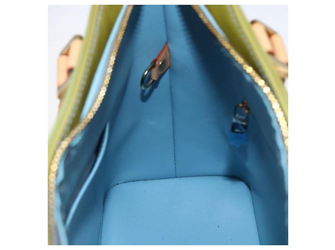 LOUIS VUITTON Bolsa de Mão Monogram Vernis Houston Azul Bebê M91005 LV Auth BA10225 Azul claro - vista 20