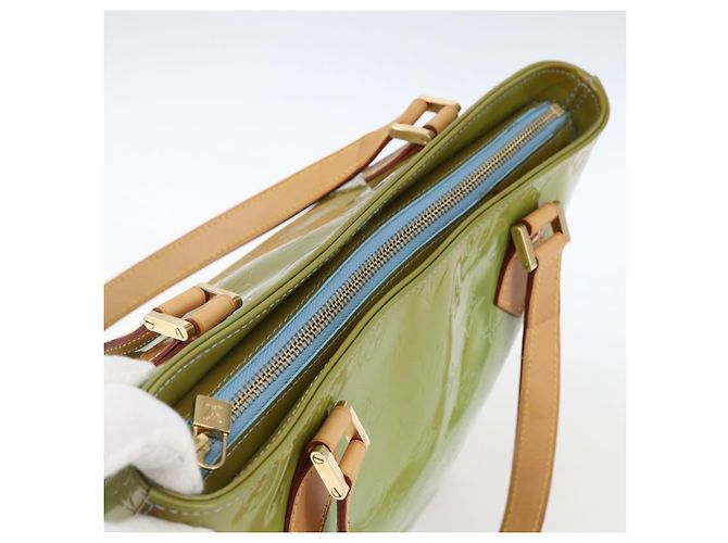 LOUIS VUITTON Bolsa de Mão Monogram Vernis Houston Azul Bebê M91005 LV Auth BA10225 Azul claro - vista 6