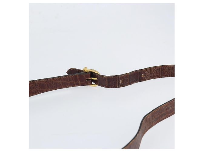 Borsa a spalla Gancini Salvatore Ferragamo in pelle embossata Marrone Oro Auth 162573 D'oro - vista 8
