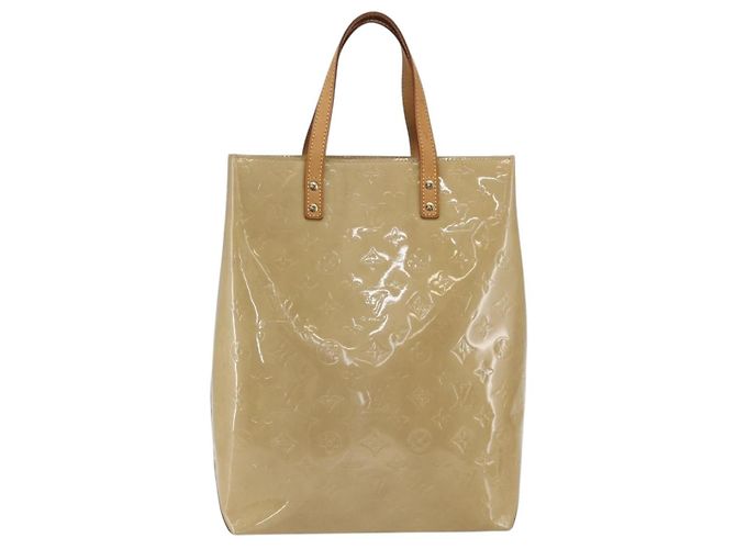 LOUIS VUITTON Monogram Vernis Reade MM Borsa a Mano Beige M91141 LV Auth 169234 - vista 13