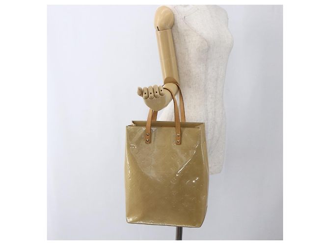LOUIS VUITTON Monogram Vernis Reade MM Borsa a Mano Beige M91141 LV Auth 169234 - vista 20