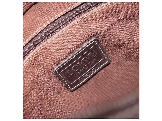 Borsa a Spalla LOEWE in Tela Marrone Oro Auth gh1652 D'oro - vista 17