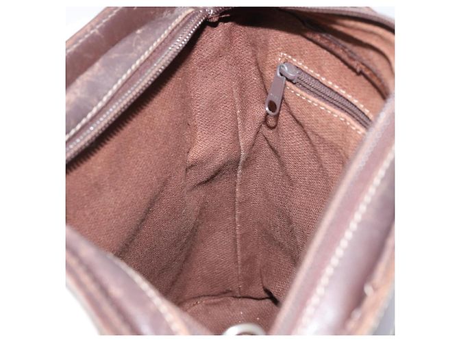 Borsa a Spalla LOEWE in Tela Marrone Oro Auth gh1652 D'oro - vista 19