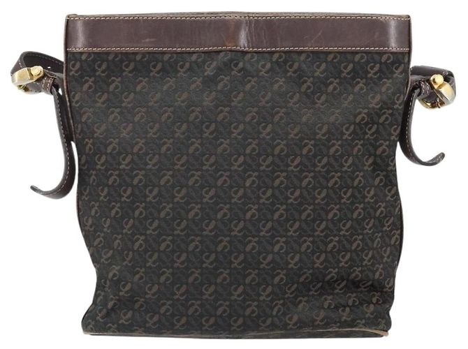 Borsa a Spalla LOEWE in Tela Marrone Oro Auth gh1652 D'oro - vista 2