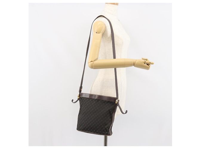 Borsa a Spalla LOEWE in Tela Marrone Oro Auth gh1652 D'oro - vista 22