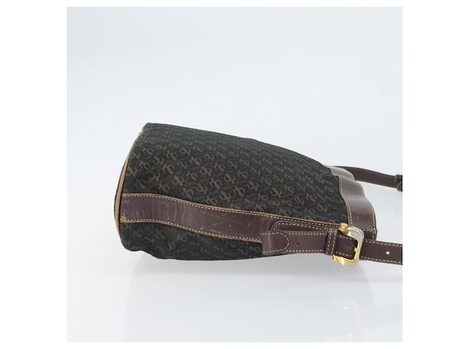 Borsa a Spalla LOEWE in Tela Marrone Oro Auth gh1652 D'oro - vista 3