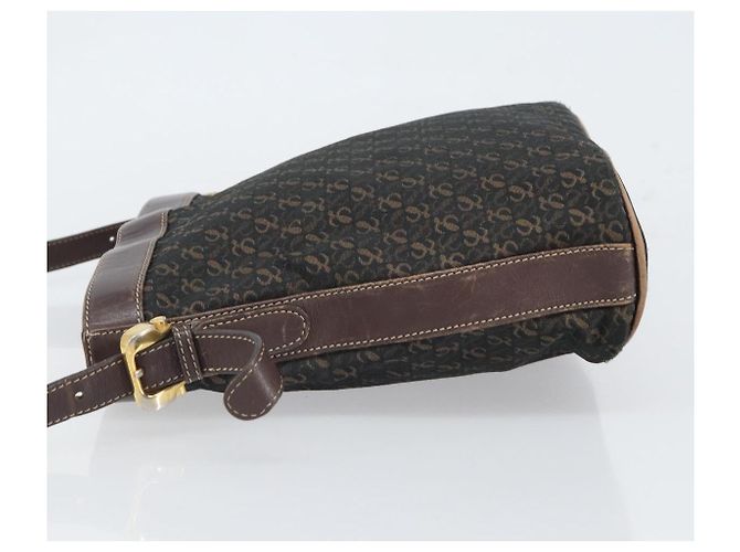 Borsa a Spalla LOEWE in Tela Marrone Oro Auth gh1652 D'oro - vista 4