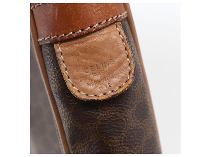 Céline Borsa da lavoro in tela Macadam CELINE in pelle PVC marrone e oro Auth 168602 D'oro - vista 12
