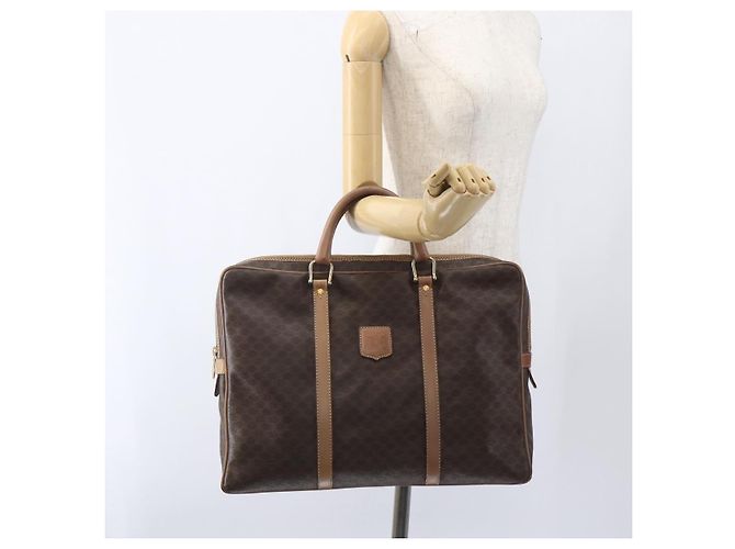 Céline Borsa da lavoro in tela Macadam CELINE in pelle PVC marrone e oro Auth 168602 D'oro - vista 21