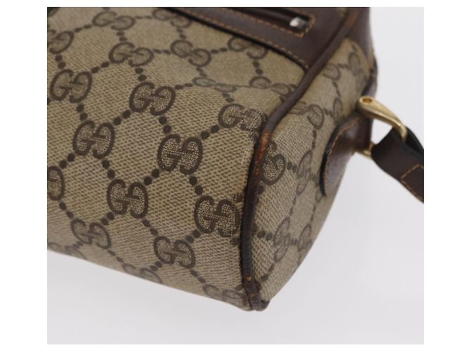 Bolsa de Ombro Gucci GG Supreme Web Sherry Line PVC Bege Ouro 010 378 Auth ka1936 Dourado - vista 14