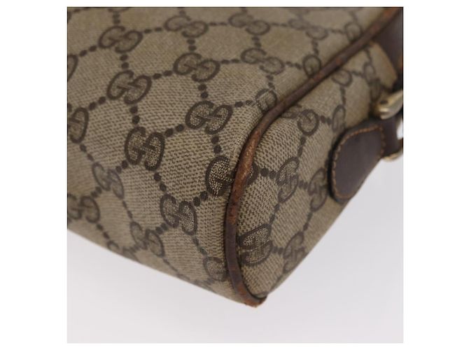Bolsa de Ombro Gucci GG Supreme Web Sherry Line PVC Bege Ouro 010 378 Auth ka1936 Dourado - vista 16