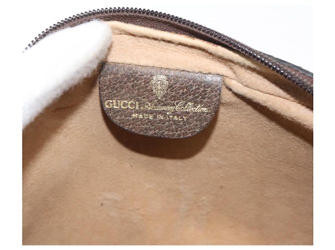 Bolsa de Ombro Gucci GG Supreme Web Sherry Line PVC Bege Ouro 010 378 Auth ka1936 Dourado - vista 19