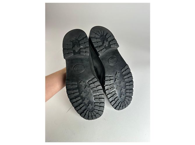 Vintage Gucci Wildleder Slipper mit schwarzem Pferdebit - Ansicht 11