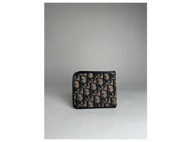 Vintage Dior Oblique Monogram Wallet Beige Navy Navy blue - view 2