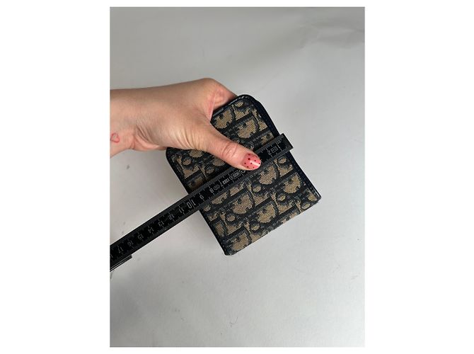 Vintage Dior Oblique Monogram Wallet Beige Navy Navy blue - view 3