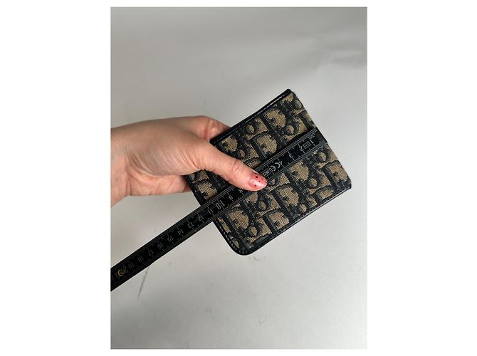 Vintage Dior Oblique Monogram Wallet Beige Navy Navy blue - view 4