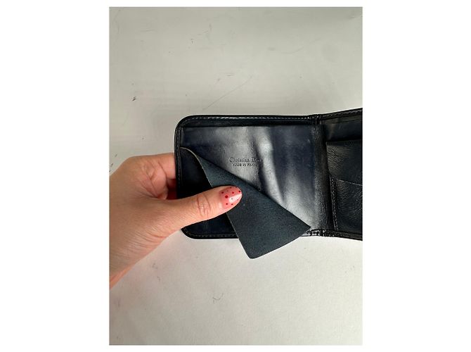 Vintage Dior Oblique Monogram Wallet Beige Navy Navy blue - view 7