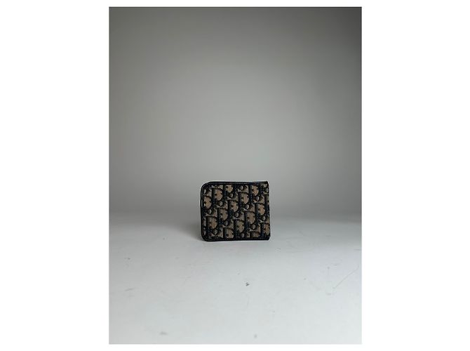 Vintage Dior Oblique Monogram Wallet Beige Navy Navy blue - view 9