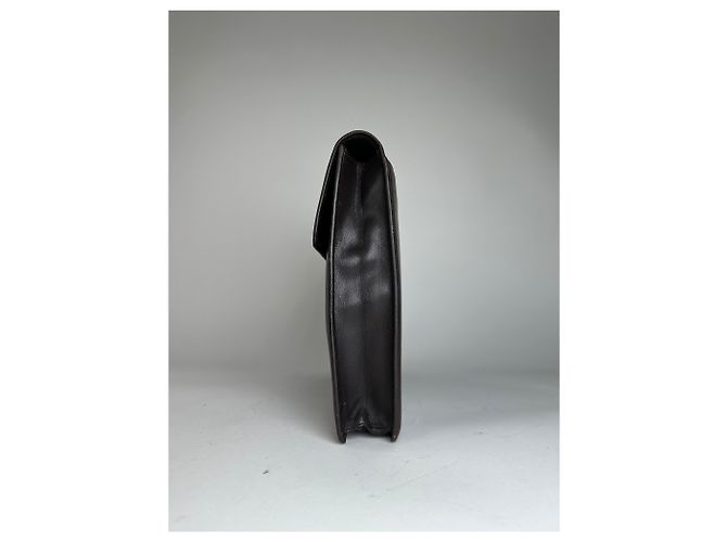 Clutch in pelle vintage Givenchy grande marrone - vista 4