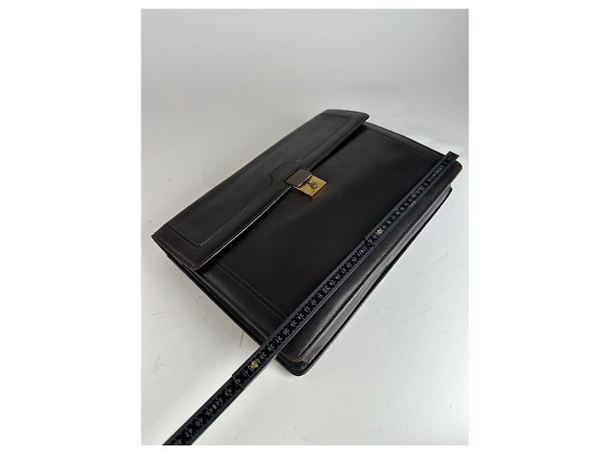 Clutch in pelle vintage Givenchy grande marrone - vista 5