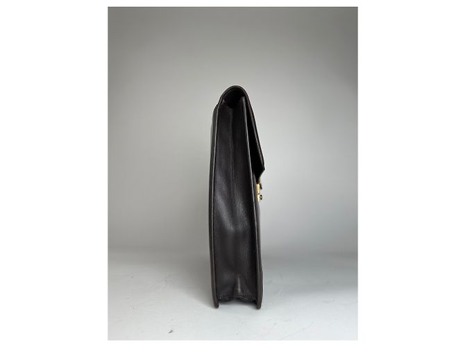 Clutch in pelle vintage Givenchy grande marrone - vista 6