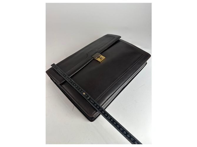 Clutch in pelle vintage Givenchy grande marrone - vista 7