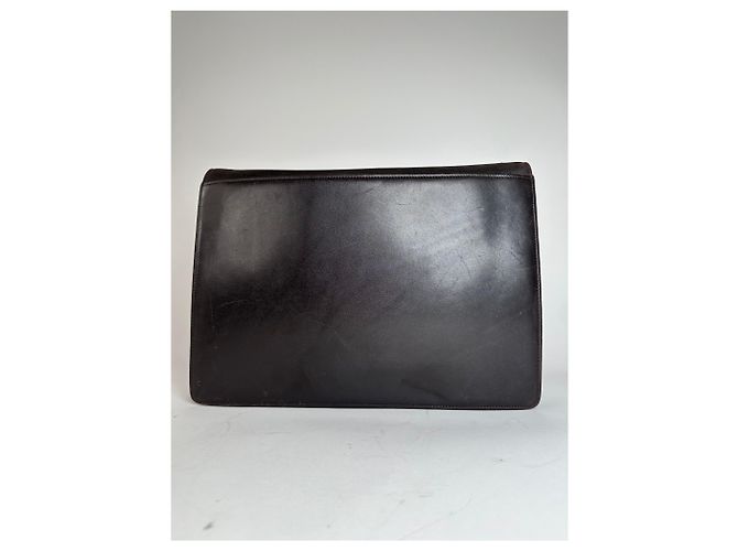 Clutch in pelle vintage Givenchy grande marrone - vista 8