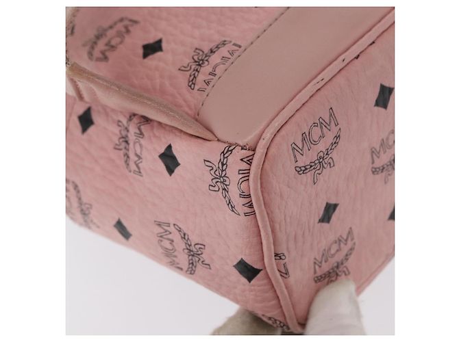 MCM Vicetos Logogramm Rucksack aus PVC-Leder Rosa Gold Auth 164828 Pink Golden - Ansicht 16