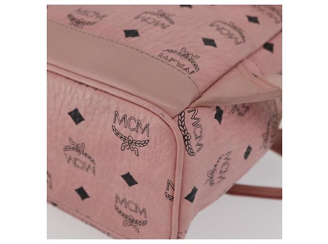 MCM Vicetos Logogramm Rucksack aus PVC-Leder Rosa Gold Auth 164828 Pink Golden - Ansicht 17