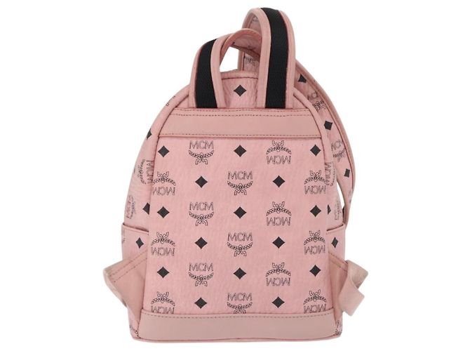 MCM Vicetos Logogramm Rucksack aus PVC-Leder Rosa Gold Auth 164828 Pink Golden - Ansicht 2