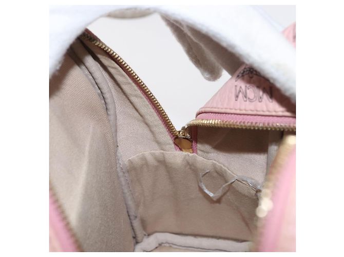 MCM Vicetos Logogramm Rucksack aus PVC-Leder Rosa Gold Auth 164828 Pink Golden - Ansicht 23