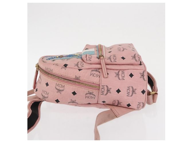 MCM Vicetos Logogramm Rucksack aus PVC-Leder Rosa Gold Auth 164828 Pink Golden - Ansicht 4