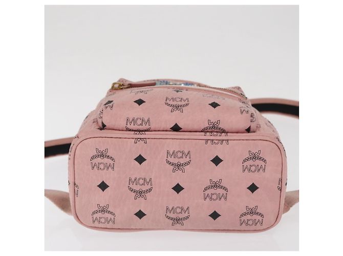 MCM Vicetos Logogramm Rucksack aus PVC-Leder Rosa Gold Auth 164828 Pink Golden - Ansicht 5