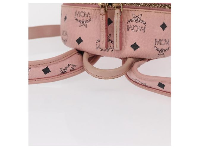 MCM Vicetos Logogramm Rucksack aus PVC-Leder Rosa Gold Auth 164828 Pink Golden - Ansicht 7