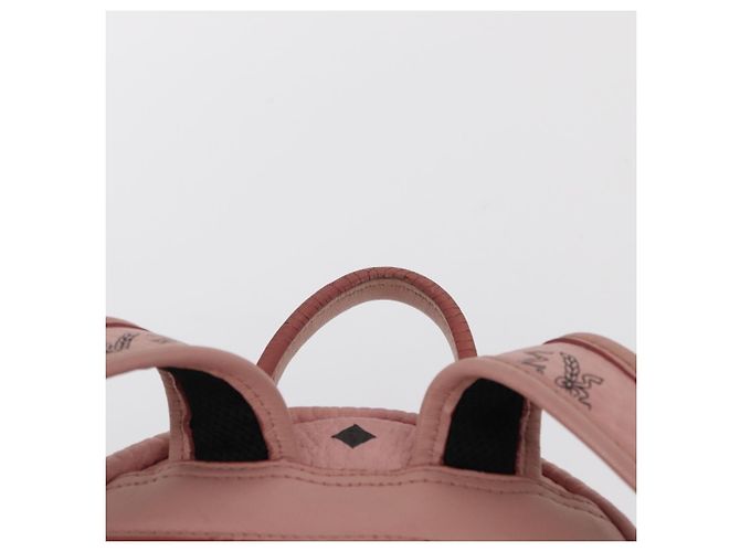 MCM Vicetos Logogramm Rucksack aus PVC-Leder Rosa Gold Auth 164828 Pink Golden - Ansicht 8