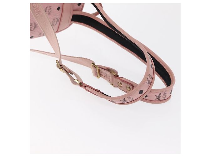 MCM Vicetos Logogramm Rucksack aus PVC-Leder Rosa Gold Auth 164828 Pink Golden - Ansicht 9