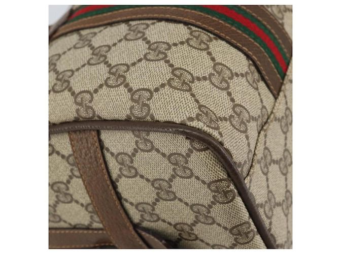 Borsa Boston in PVC beige GG Supreme Web Sherry Line di GUCCI 002 069 0696 Auth 162976 - vista 14