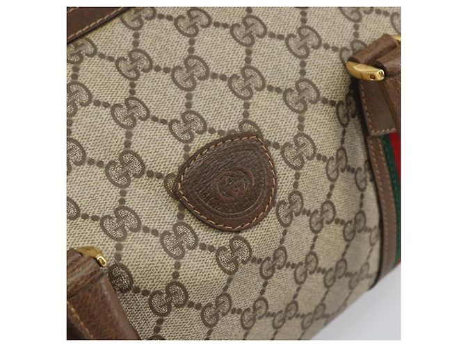 Borsa Boston in PVC beige GG Supreme Web Sherry Line di GUCCI 002 069 0696 Auth 162976 - vista 17