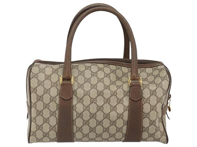 Borsa Boston in PVC beige GG Supreme Web Sherry Line di GUCCI 002 069 0696 Auth 162976 - vista 2